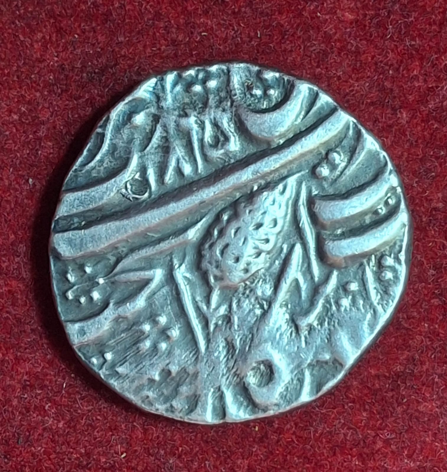 WhatsApp Image 2025-10-11 at 15.45.31_1bc59b7b Rare Sikh Empire Ranjit Singh Punjab Leaf Silver Coin - Image 1