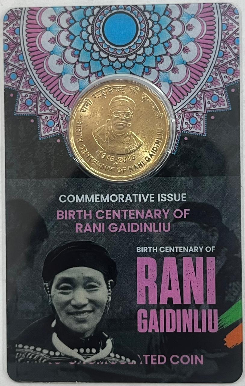 WhatsApp-Image-2025-11-07-at-1.40.52-PM 5 Rs BIRTH CENTENARY OF RANI GAIDINLIU COMMEMORATIVE ISSUE RARE COIN CARD SPECIAL EDITION - Image 1