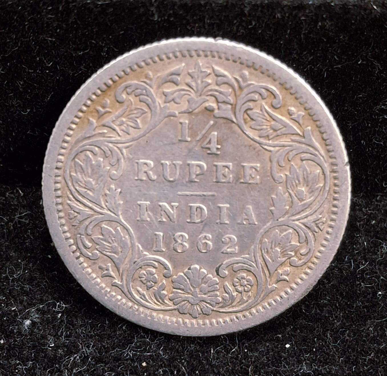 WhatsApp Image 2025-11-11 at 18.00.17_542e629c India - British ¼ Rupee 1862 - Victoria Rare Silver Coin #V-92 - Image 1