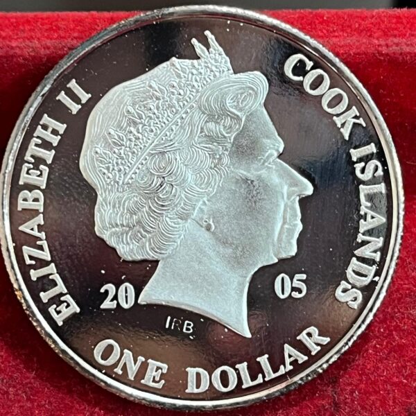 COOK ISLANDS 1 DOLLAR 2005 ELIZABETH HISTORY OF ASIA RARE COIN #V-366