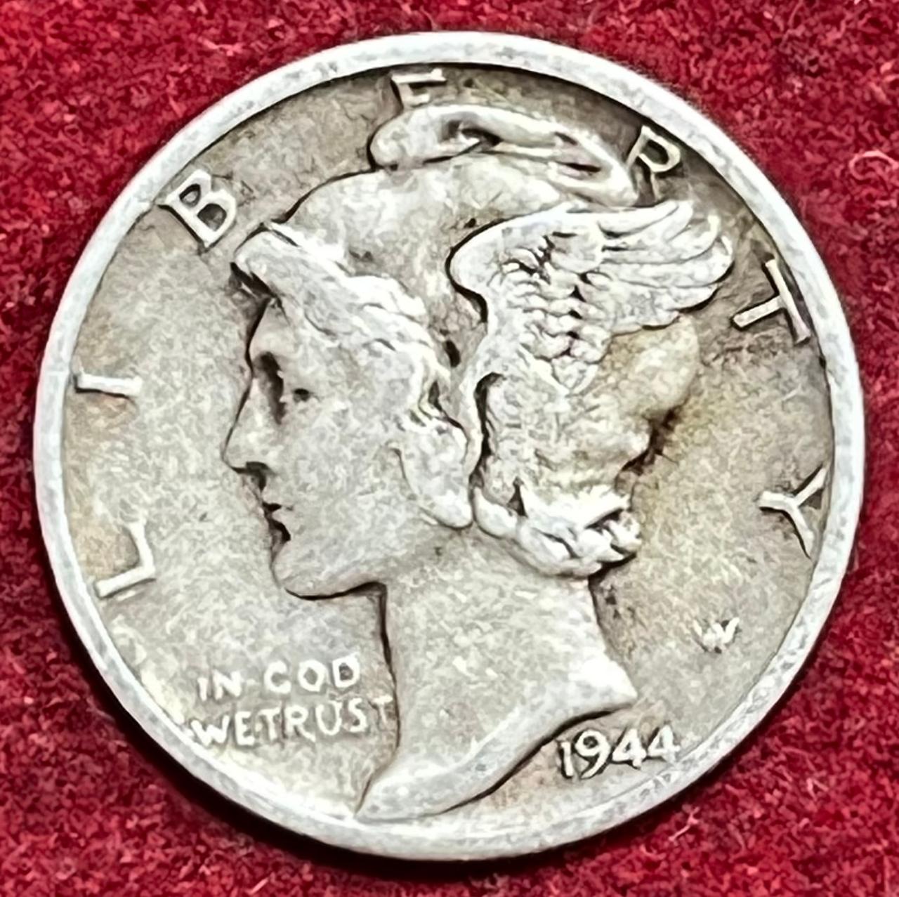 WhatsApp Image 2025-11-29 at 3.42.07 PM (1) UNITED STATES 1 DIME 1944 MERCURY DIME RARE SILVER COIN #V-377 - Image 1