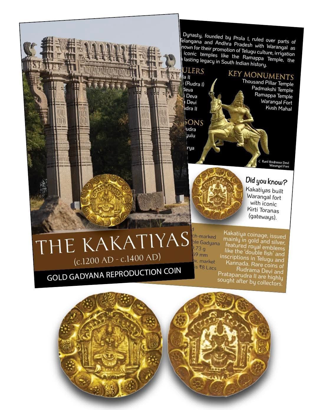 WhatsApp Image 2025-12-01 at 12.58.02_30580547 🟡 KAKATIYA – MINIATURE GADYANA REPRODUCTION COIN WITH BEAUTIFUL FOLDER PACKAGING - Image 1
