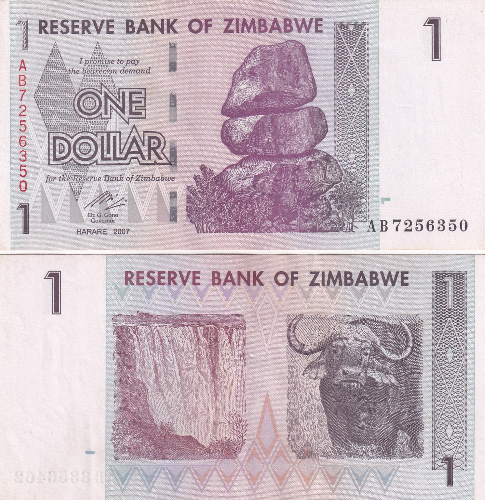 IMG_20260303_0021 Zimbabwe 1 Dollar Rare GEM UNC Note #Q - Image 1