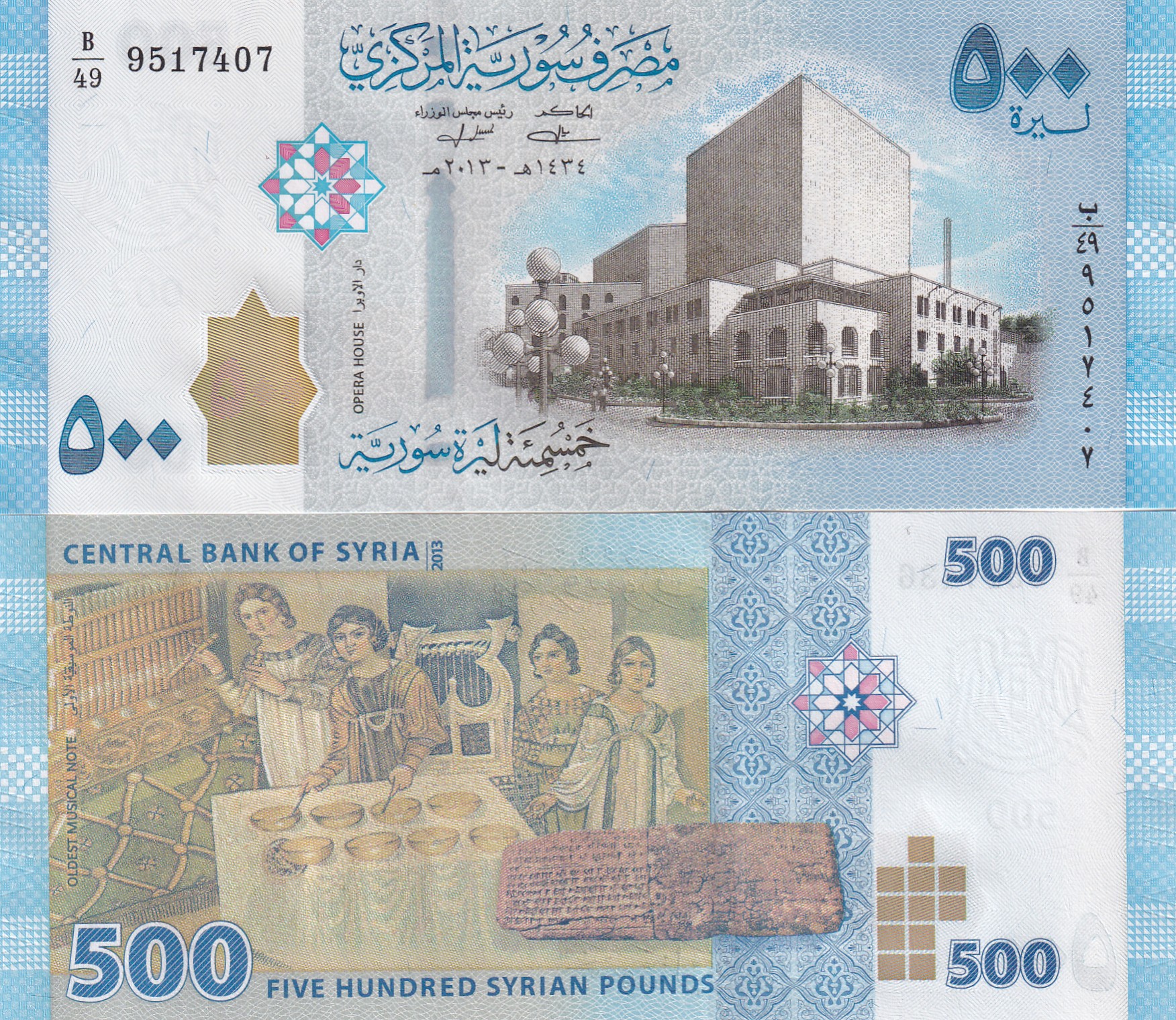 IMG_20260303_0026 Syria 500 Syrian Pounds GEM UNC Note#Q - Image 1