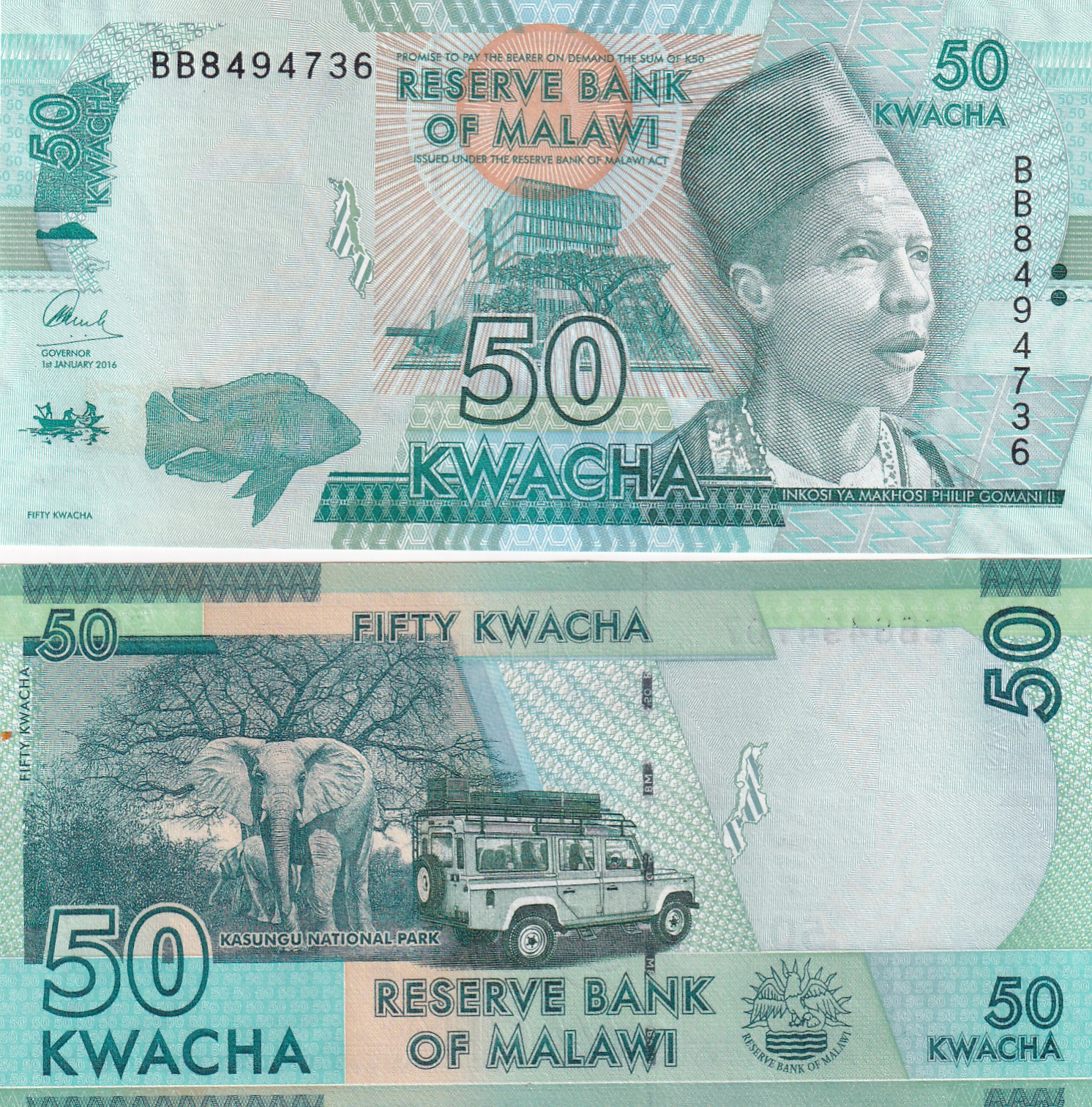 IMG_20260303_0030 Malawi 50 Kwacha Rare GEM UNC Note#Q - Image 1