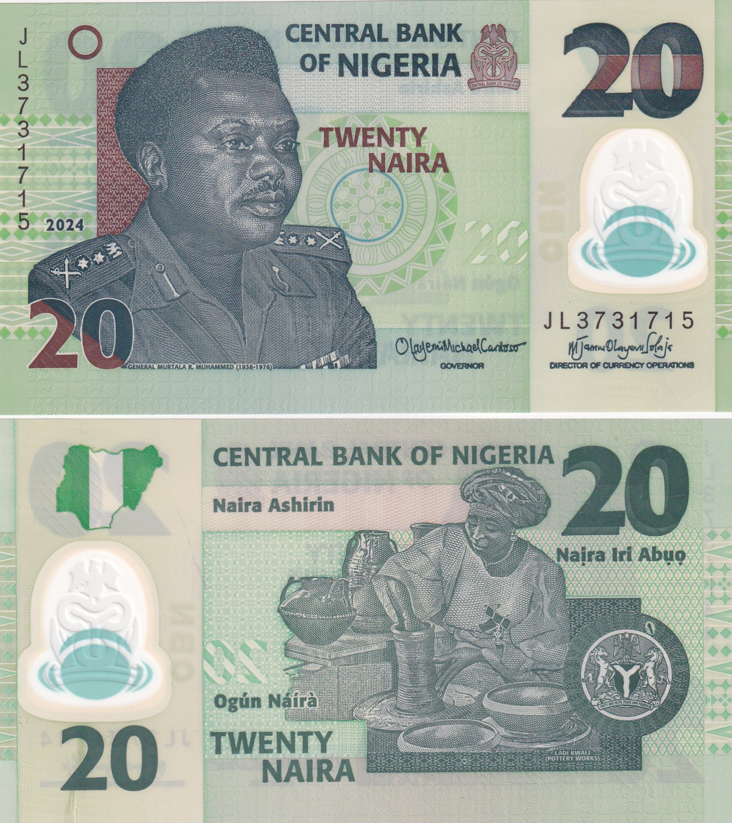 IMG_20260303_0033 Nigeria 20 Naira Rare GEM UNC Polymer Note#Q - Image 1