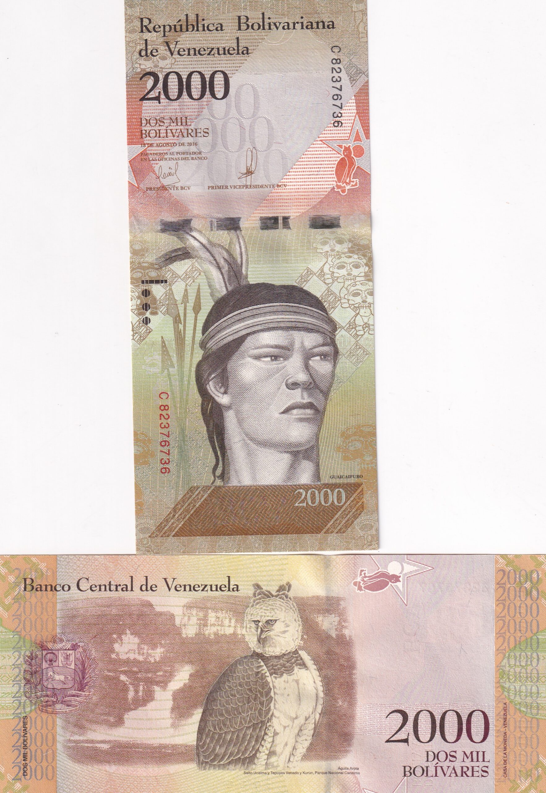 IMG_20260303_0051 Venezuela 2000 Bolivares Rare GEM UNC Note#Q - Image 1