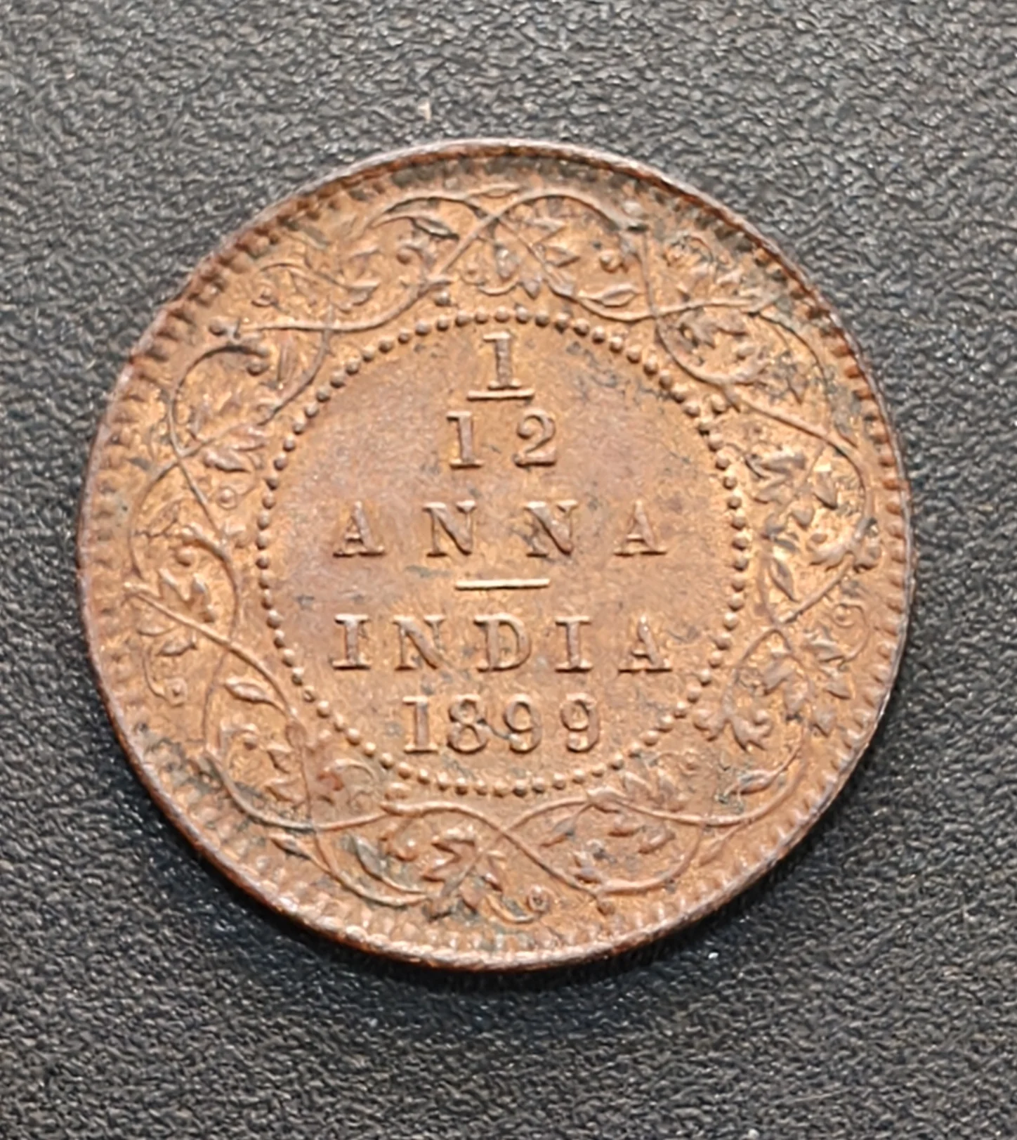 IMG_20260409_154106.jpg India - British 1⁄12 Anna 1899 - Victoria Rare A-U Condition Coin - Image 1