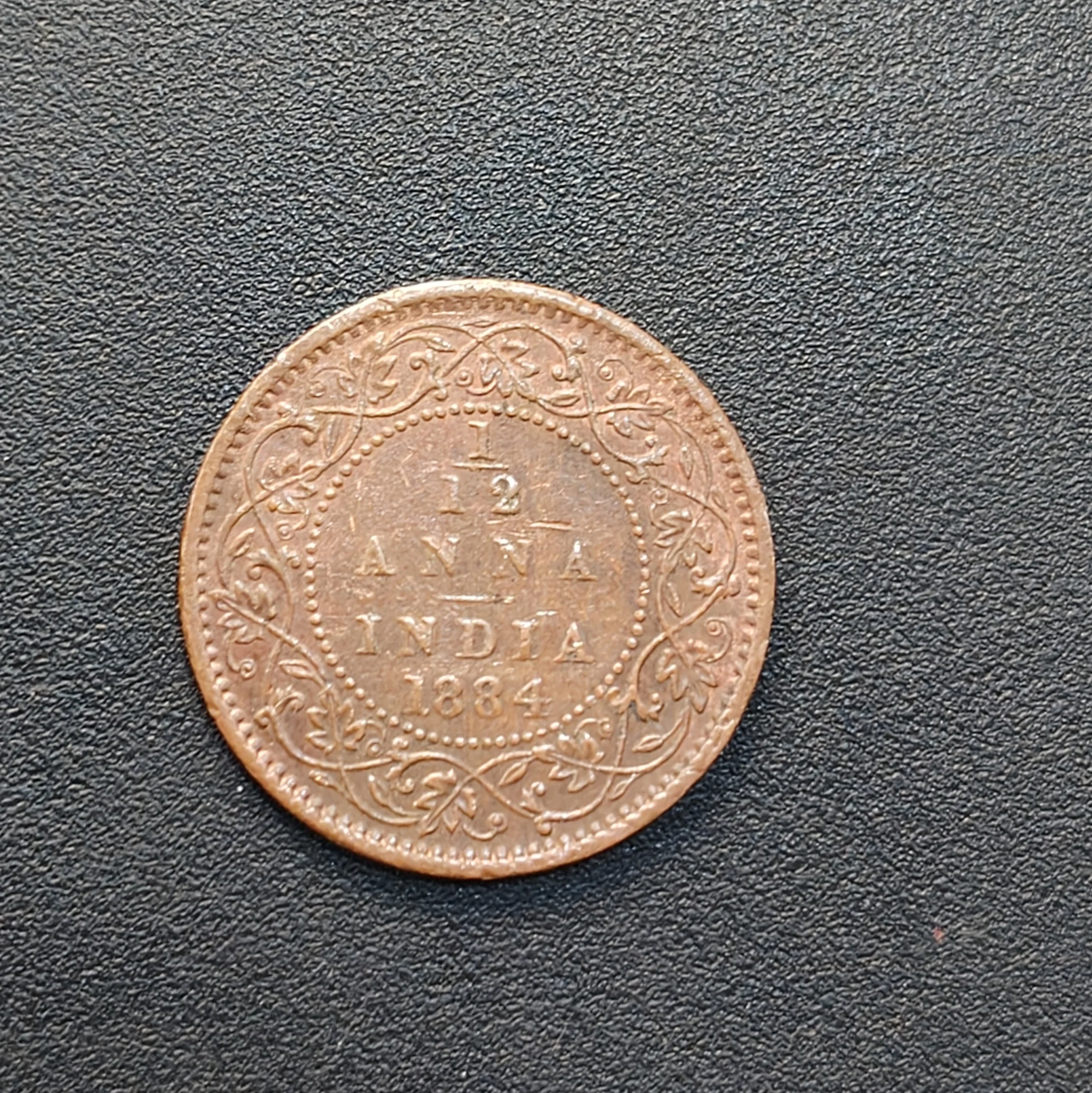 IMG_20260409_154249.jpg British India 1/12 Anna 1884 (Victoria) Almost Unc Condition Rare Date Coin - Image 1