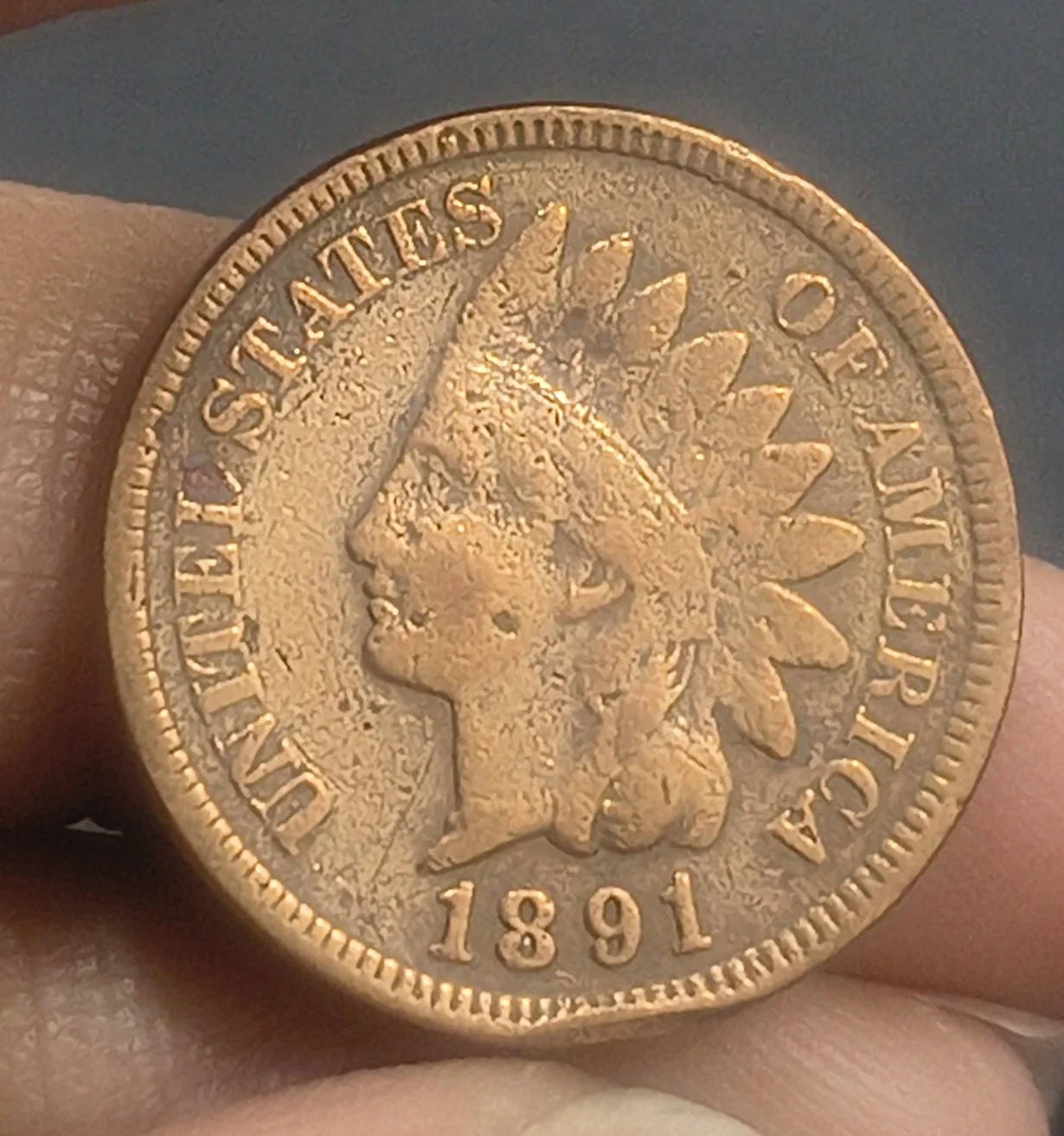 IMG_20260424_180338993.jpg United States 1 Cent 1891 "Indian Head Cent" Rare Coin - Image 1