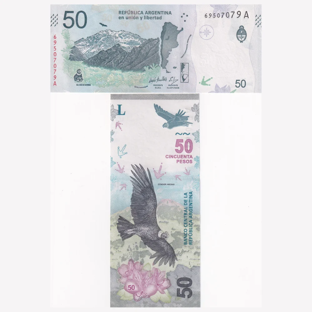 Argentina Argentina 50 Pesos Rare GEM UNC Note - Image 1