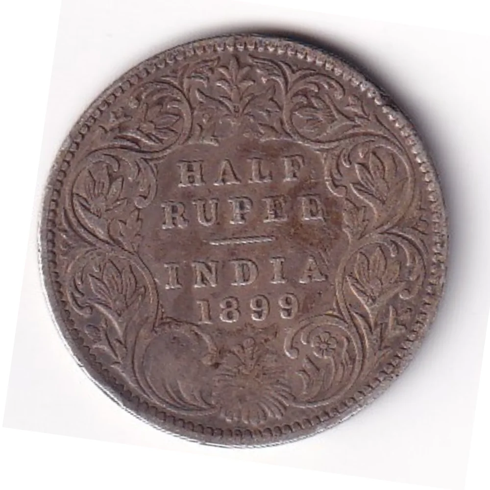 OD338171021069347100 India - British ½ Rupee 1899 - Victoria Rare Silver Coin - Image 1