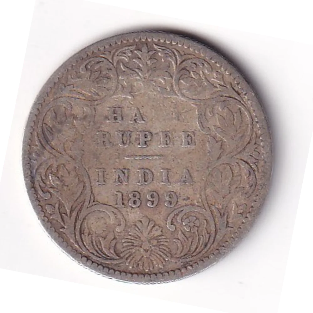 Untitled design India - British ½ Rupee 1899 - Victoria Rare Silver Coin - Image 1